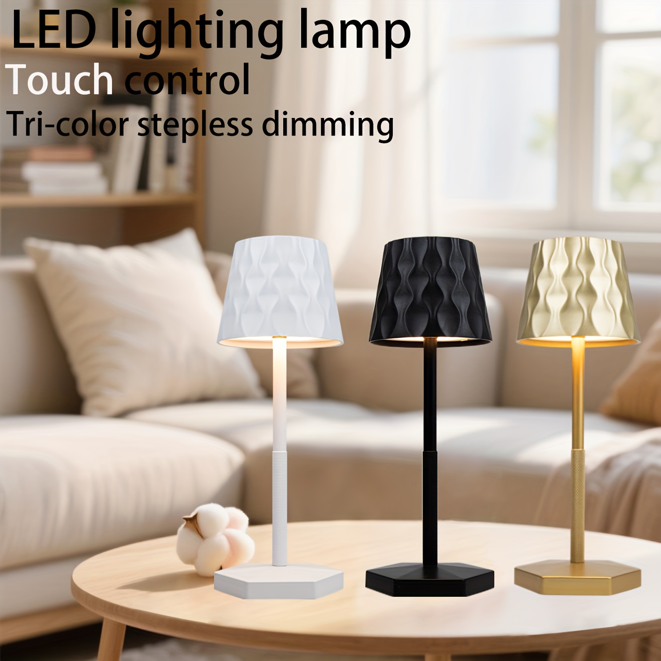 Luxury Cordless LED Table Lamps with Touch Control