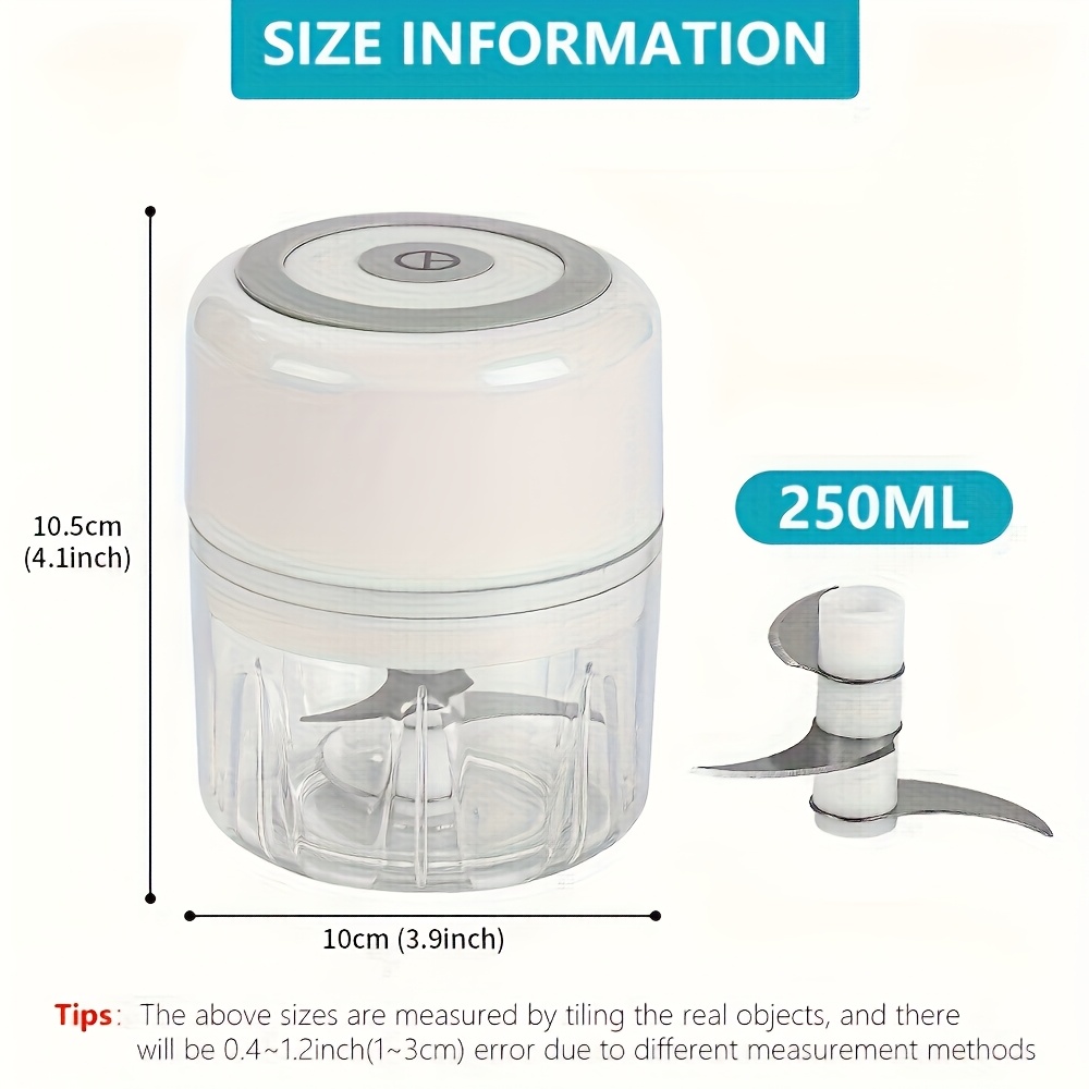   mini garlic slicer vegetable salad lettuce onion pepper chopper tomato dicer portable usb rechargeable convenient and faster 8 45 ounces mothers day gift Product details 6