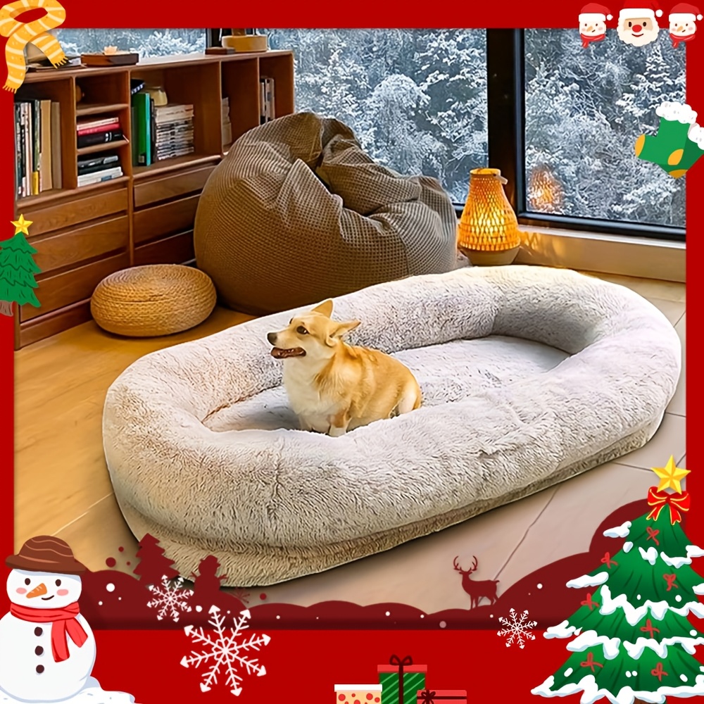 

Washable Fur Dog Bed, For People Dozing, Orthopedic Dog Bed, 71''x45''x12'' Size Suitable For You And Pets, Large Dog Bed For Adults And Pets Send A Leash, Send A 50*40cm Throw Pillow, Blanket .6*1m