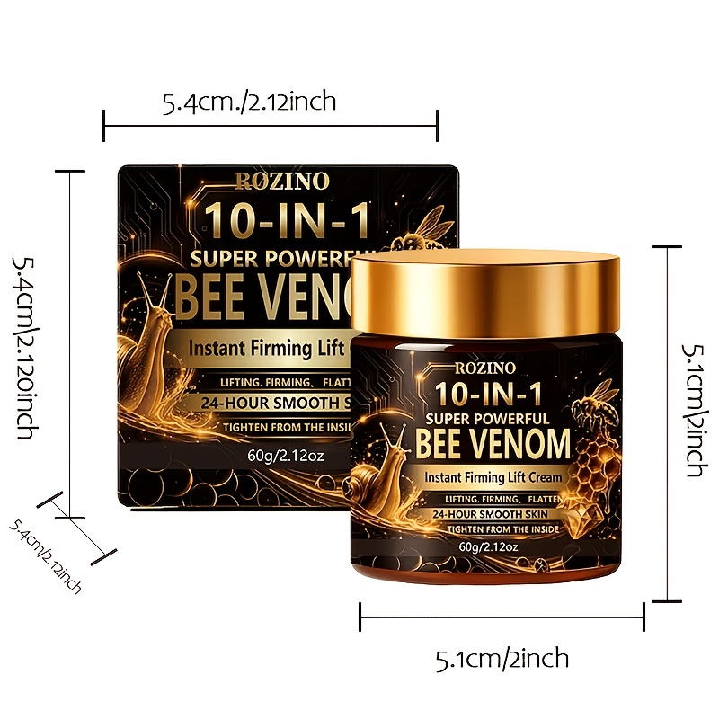 TEMU 60g 10-in- Bee Venom Instant Firming & Lifting Face Cream, & Skincare For Facial Wrinkles, , Blemishes, And Aging. Hydrates & Moisturizes, ,