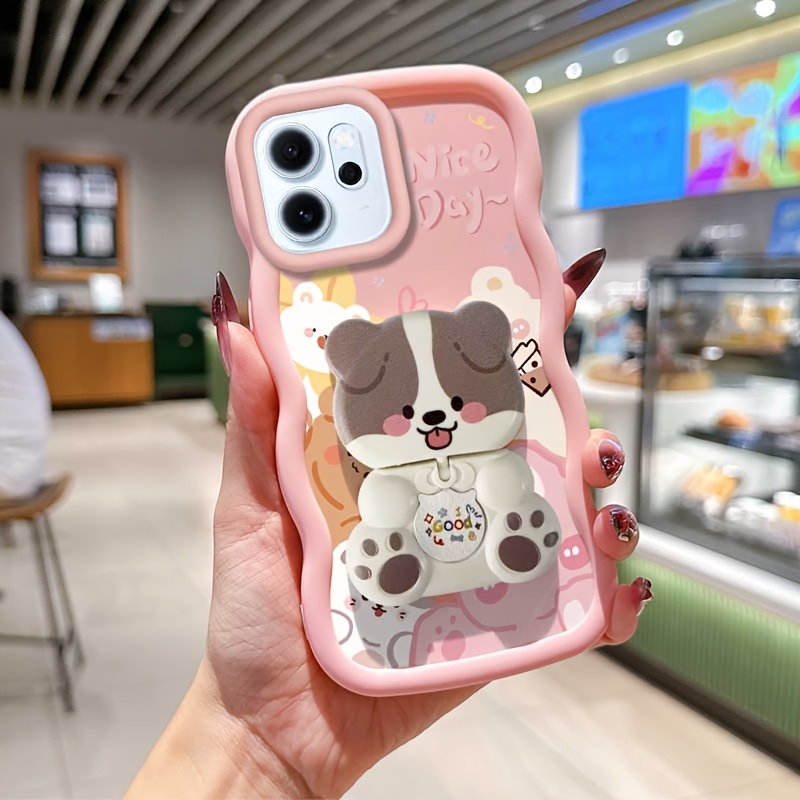 TEMU Phone Case: Reno 14 Cases White Cat With Bracketpattern Comfortable Feel Case Suitable For Oppo Reno 14 F With Elegant Features Suitable For