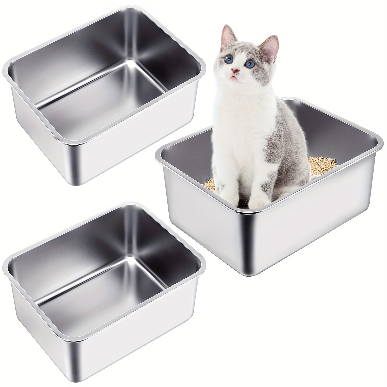 Stainless Steel Litter Box Extra Large Cat Litter Box Metal Temu