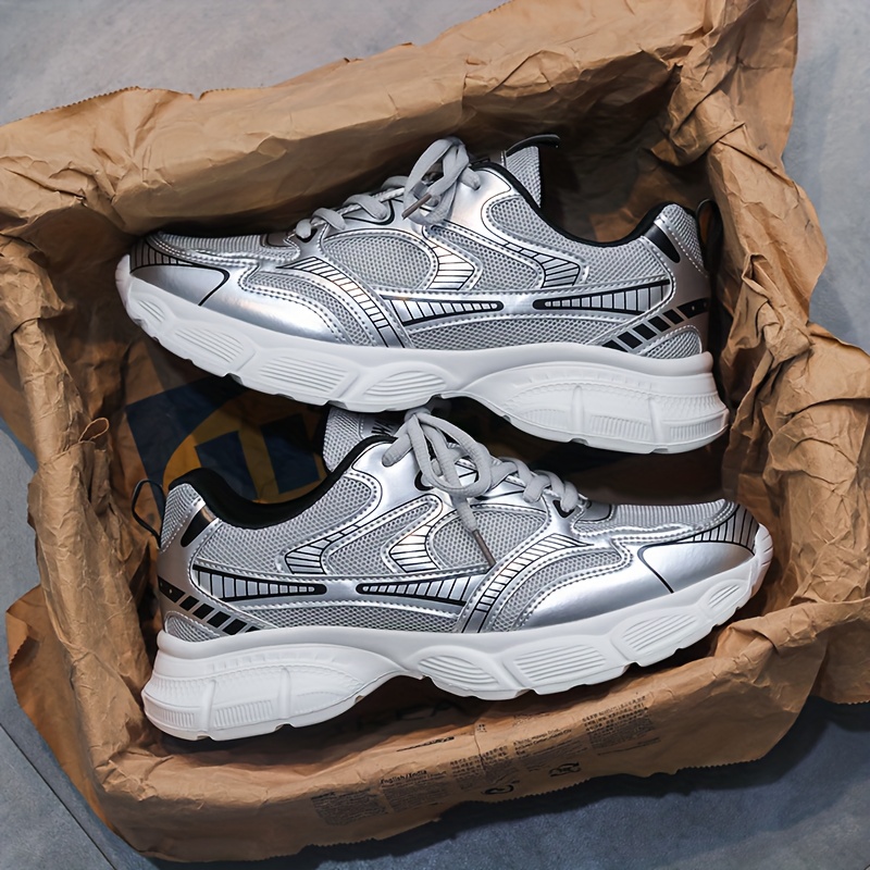 TEMU 2025 Men's Fashion Sneakers - Low-top Casual Sneakers, Solid Color Lace-up Round Head, Upper, Fabric Lining, Md Sole, Daily Wear Fabric Insoles,