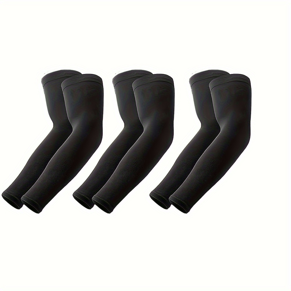 3 Pair Cooling Arm Sleeves, Arm Sleeves Breathable, Stretchable, Quick Drying for Sports &amp; Daily Use, lce Fabric, Elastic Fit, Outdoor Defender Accessory for Summer Activities, Cycling