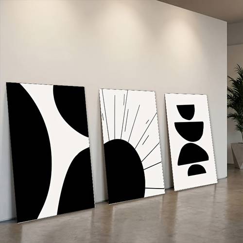 photo de l'article plat 2d, lot de 3, plat 2d, affiche imprimée sur toile cadre, décoration de style moderne, bleue, art à dégradé , 444, style nordique, décoration murale dintérieur , plat 2d