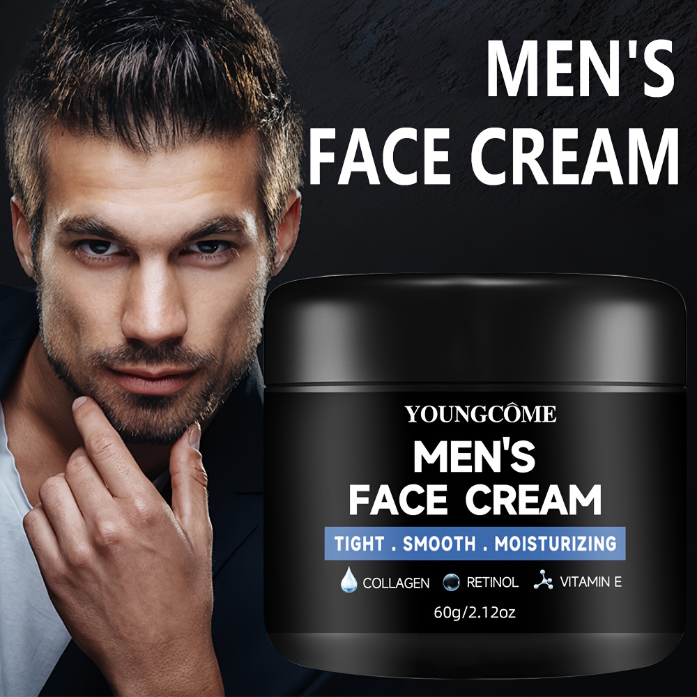 YOUNGCOME Sérum Crème pour Hommes, Combo à l'Acide Hyaluronique, Vitamine E, Rétinol, Collagène, Effet Raffermissant Beige Clair, Hydratation Longue Durée, Adapté à Tous les Types de Peau Beige Clair, Coffret Cadeau 30g+1.35oz/60g+2.03oz