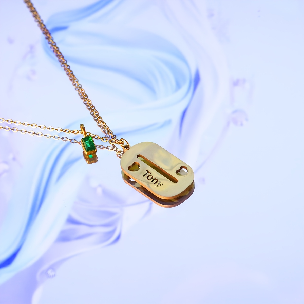 Custom Name Rectangular Nameplate Necklace, Personalized Gift