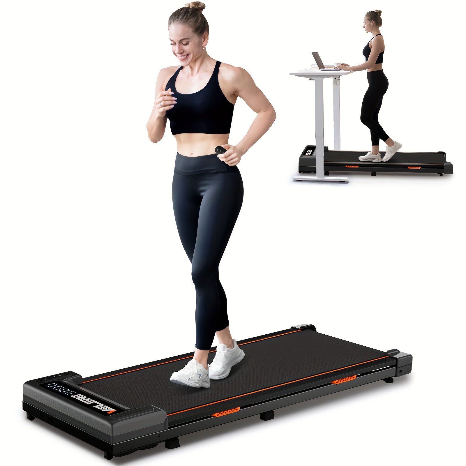 

3-in-1 Under Desk Treadmill With Wheels For , Walking Pad With -time Display, Remote-controlled Treadmill, Home And Office Use