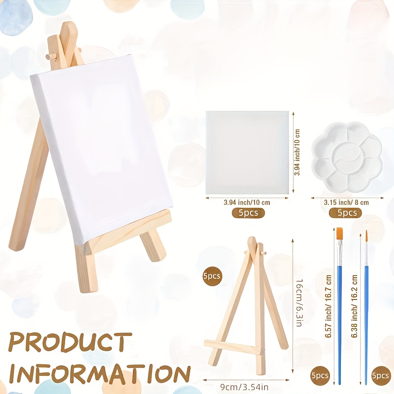 1 set of 25pcs   board easel and brush set 5pcs board 5pcs easel 10pcs paintbrush 5pcs plum   palette for painting diy and   0