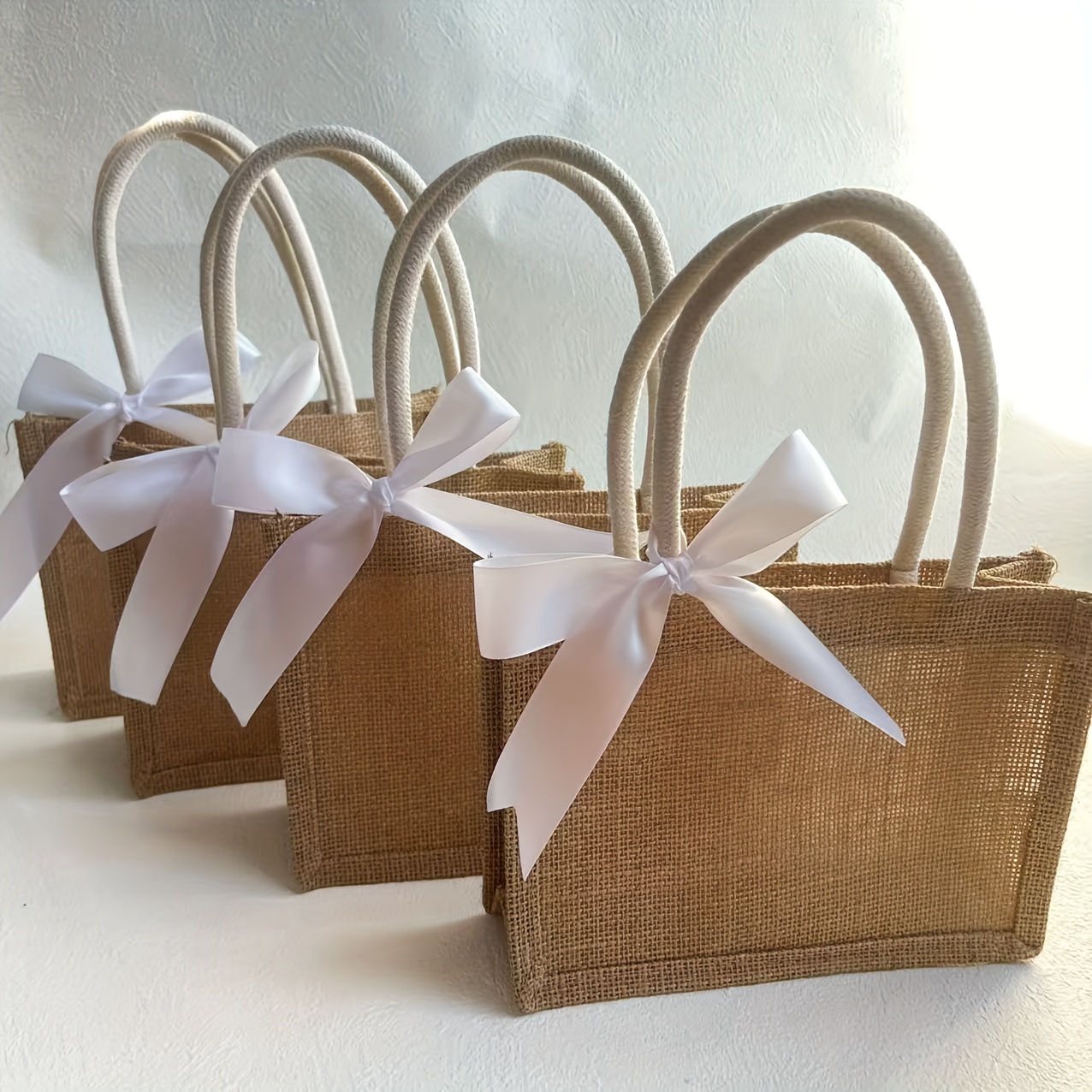 E-shop 2/4/6 Mini-Stoff-Strandtaschen, Einkaufstasche für Urlaubssouvenirs & DIY Partygeschenkbeutel, Partymitbringsel-Tascherl, Souvenirorganisation,