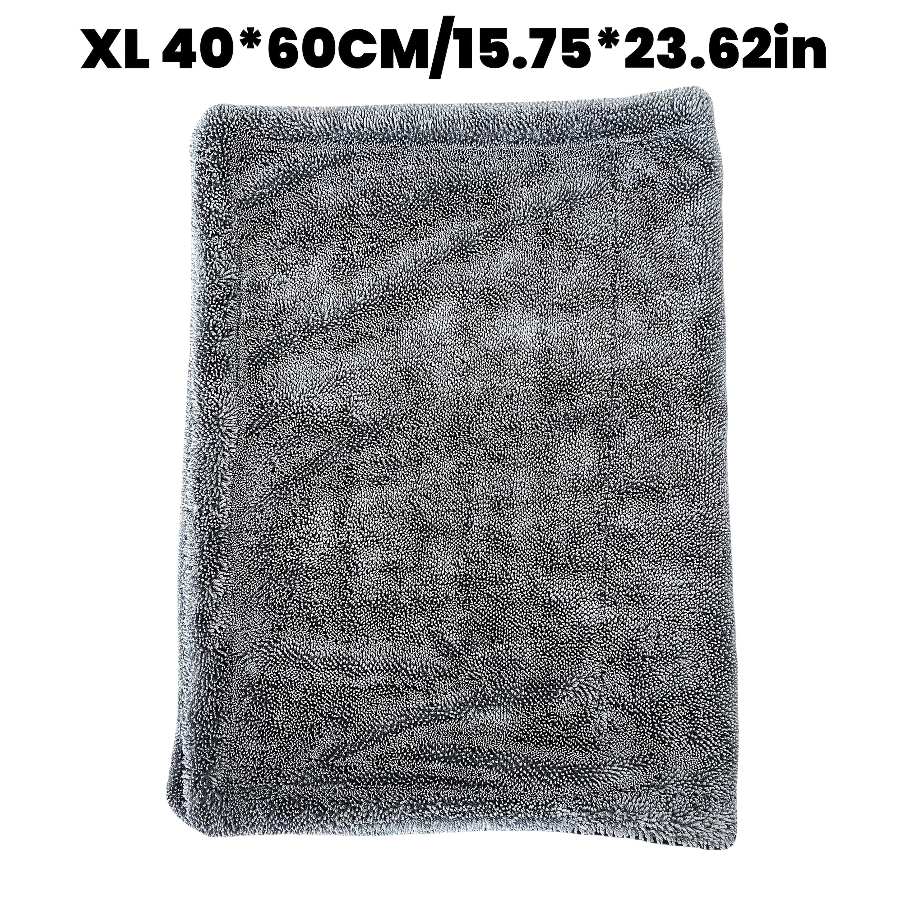 TEMU Xxl Microfiber Car Drying Towel - Ultra Compact, High Absorbency, 1400 Gsm, Twisted , Double-sided, Streak-free Detailing - 1pc