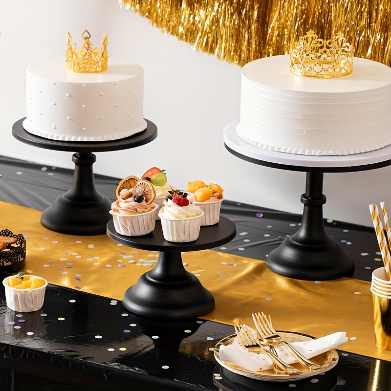 VANTORA GOODS 3-PCS Gold Cake Stand Set (8"/10"/12" Plate