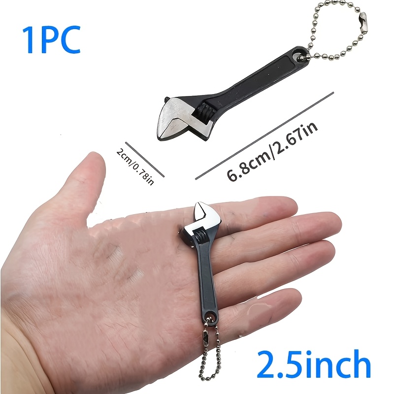 TEMU 2.5 Inch Keychain Wrench, Adjustable Portable Professional High Hardness Mini Wrench, Industrial Household Nut Wrench Tool
