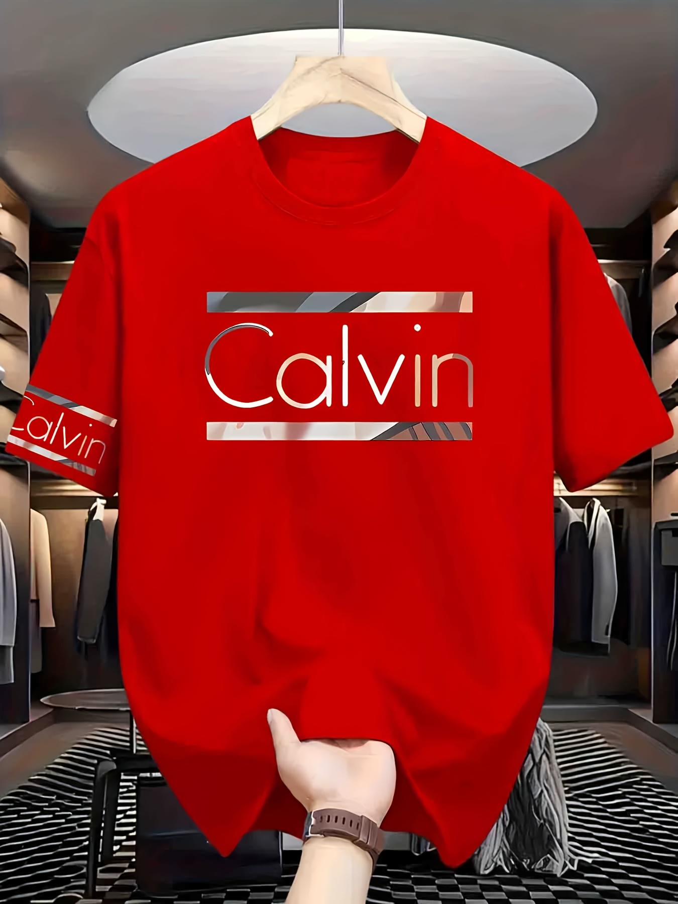 printed letter design casual crew neck t shirt for men made from 100 knit fabric short sleeved top suitable for spring and summer stylish and  