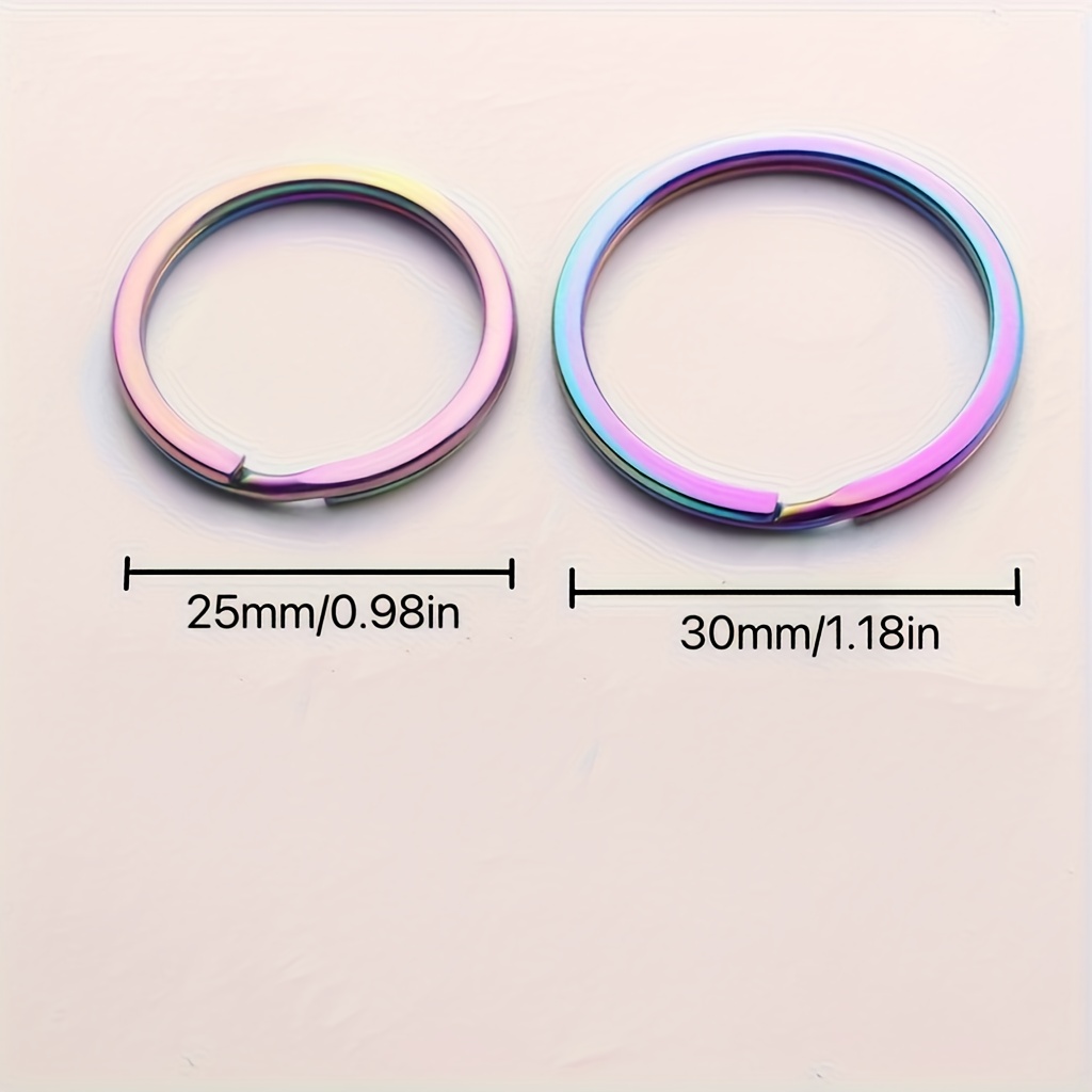 10pcs Set Of Colorful Metal Flat Ring Keychains, Personalized Outdoor Hanging Buckles, Keychains, Key Chain Additions
