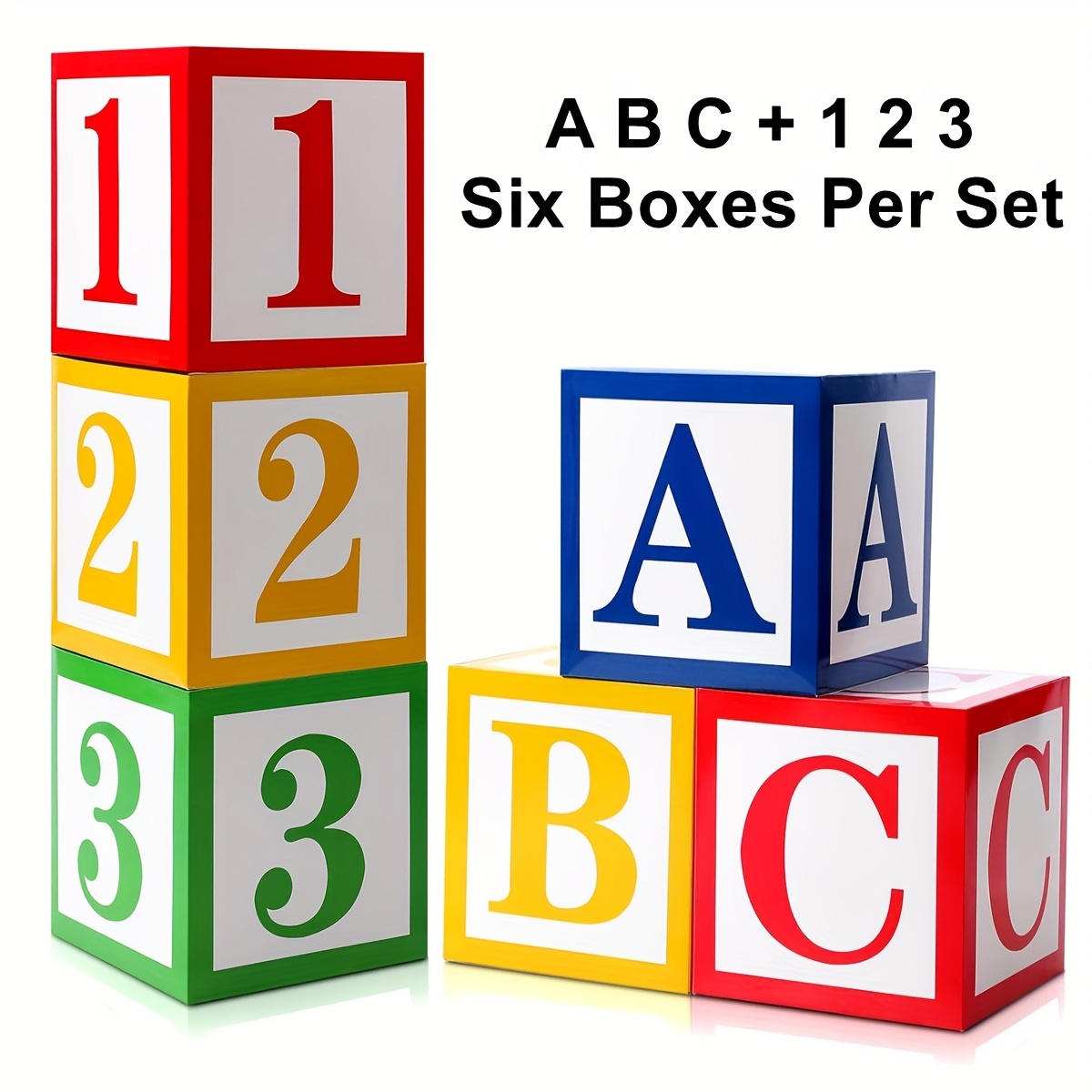 TEMU Decoration Box, Decoration Abc Letter Cube Box, Graduation Back To School Party 123 Balloon Box For Christmas, Halloween
