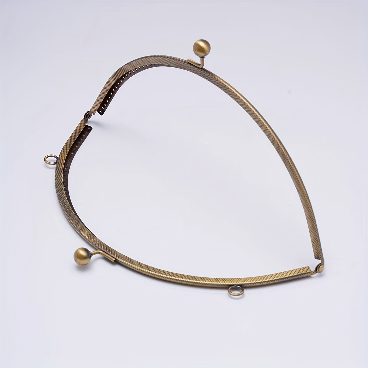 E-shop Taschenzubehör, halbkreisförmiger geprägter Taschenverschluss mit Perlenkugelkopf, DIY-Materialset-Zubehör, Taschenclip-Metallrahmen in