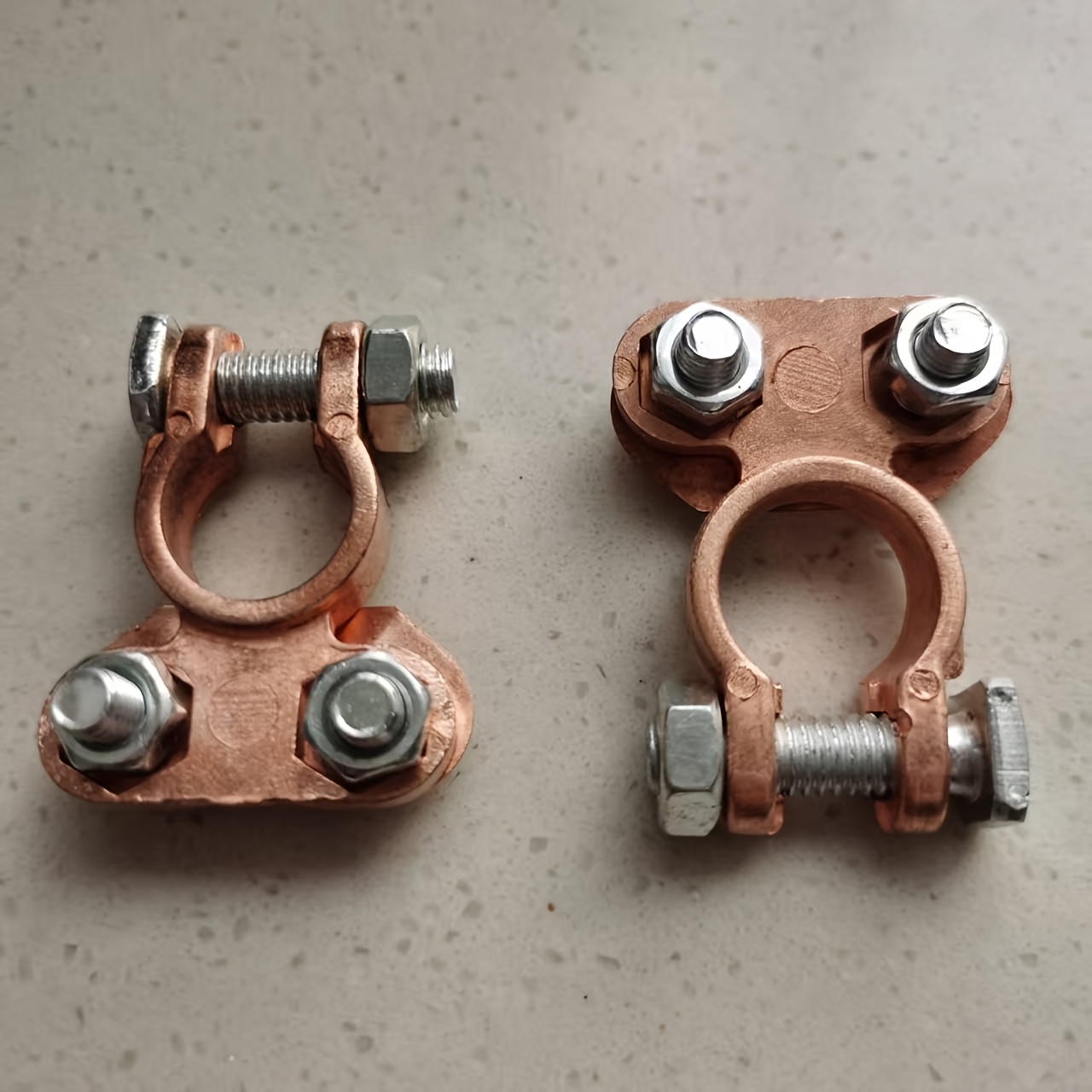 TEMU 1 Pair Of Copper Battery Terminal Connectors, 12v/24v Design, Suitable For Metal Materials In Automobiles, Ships, And Trucks