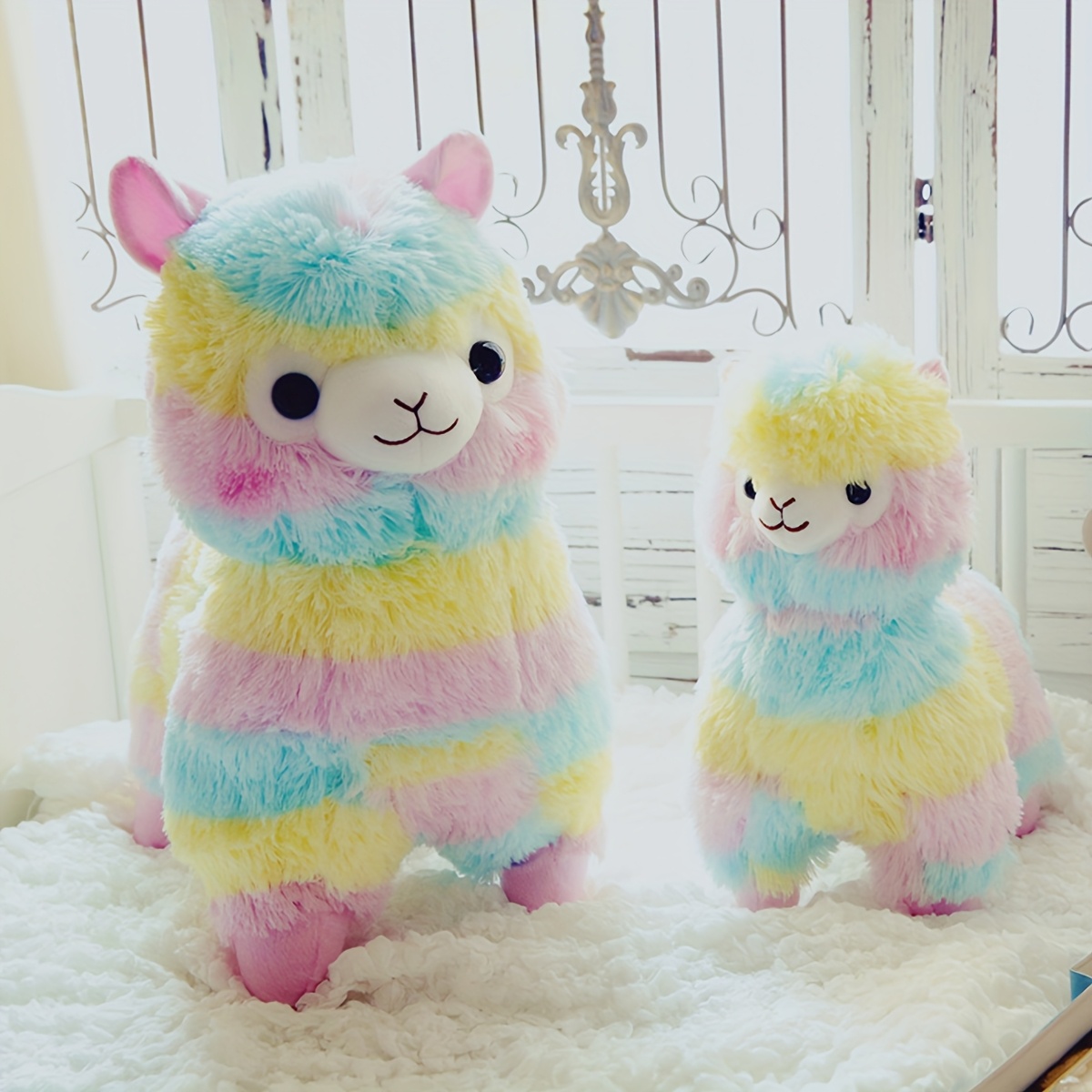 large soft rainbow llama plush toy adorable Temu New Zealand
