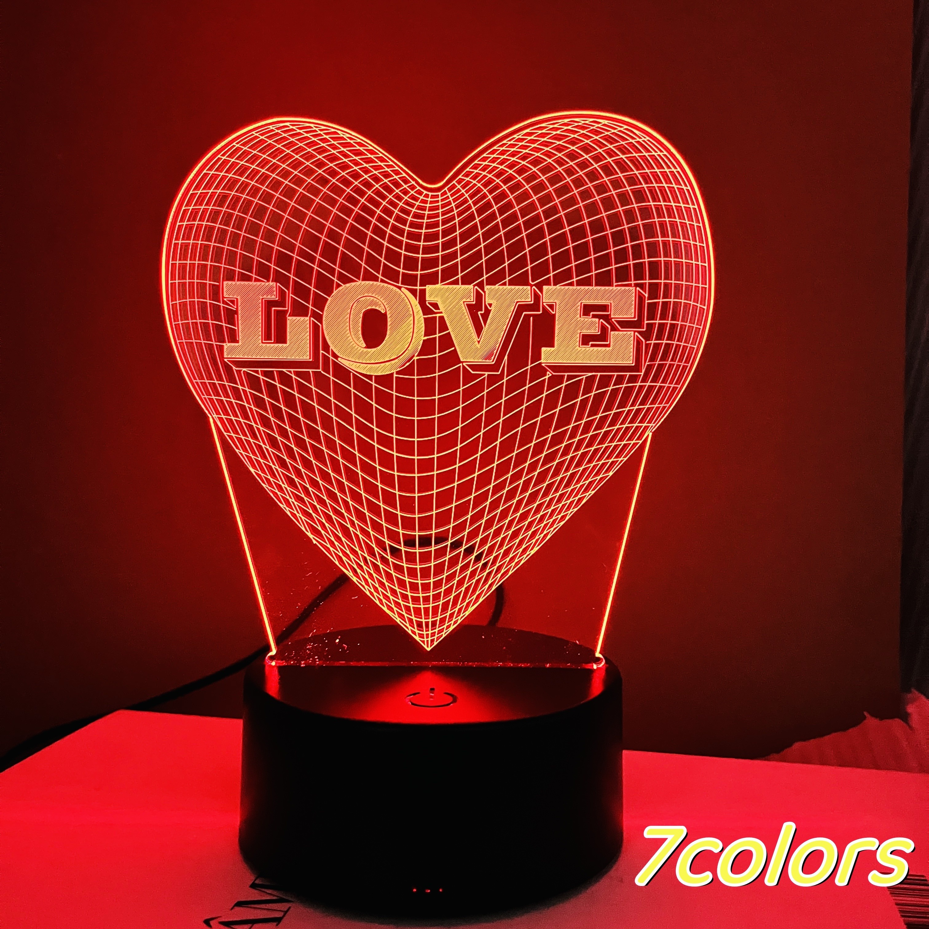 1pc Luz Decorativa En Forma Corazón Rojo Luz Nocturna - Temu