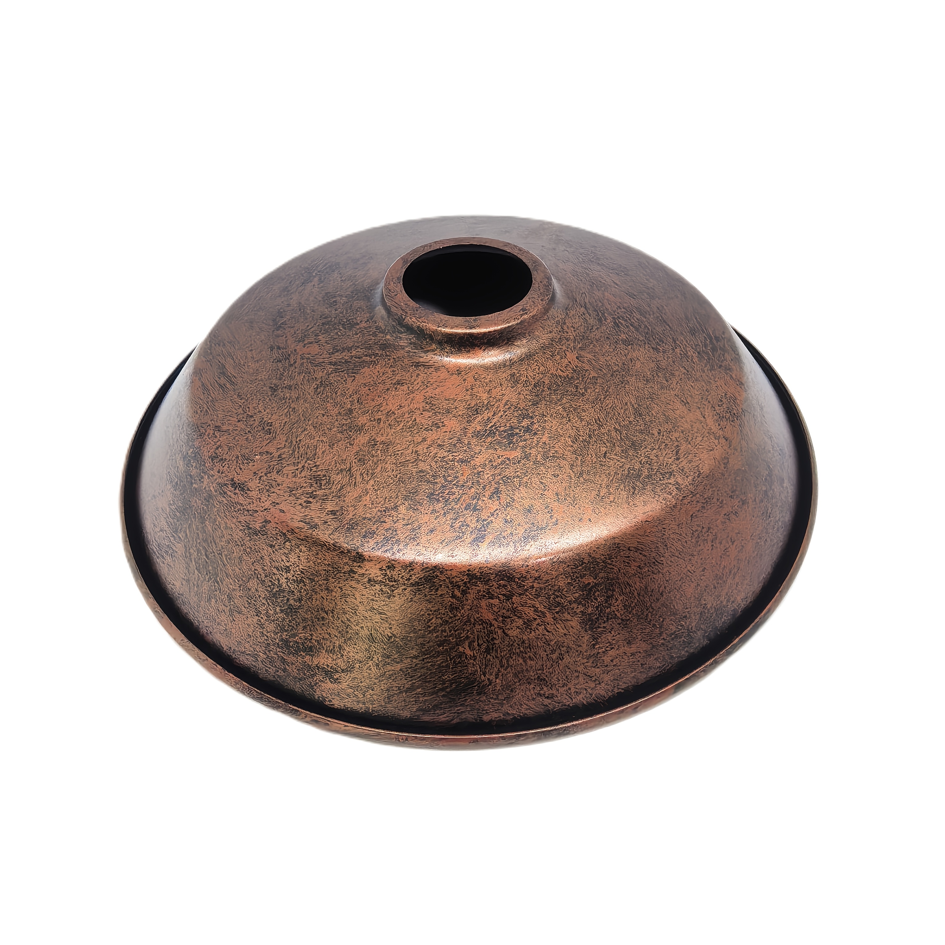 TEMU 1pc European And Industrial Style Thickened High-grade Wrought Iron Handmade Old Metal Lampshade, Rust Color, Suitable For E26/e27 Living Room,