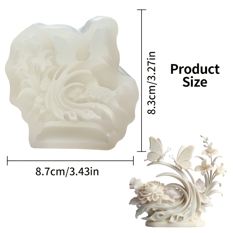 E-shop Eine wunderschöne Silikonform Schmetterlings auf blühenden Blütenzweigen, die die Details von Blumen Schmetterlingen präzise nachbildet. Diese