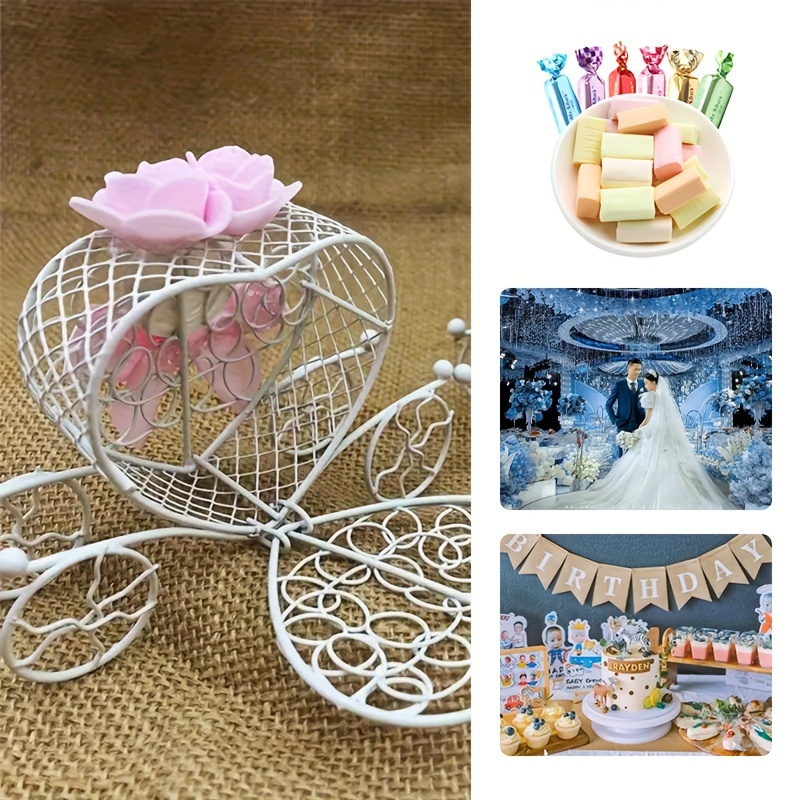 

Elegant Carriage Design Box With Bow And Pearl , Wedding Supplies, Party Favors - 1 Piece