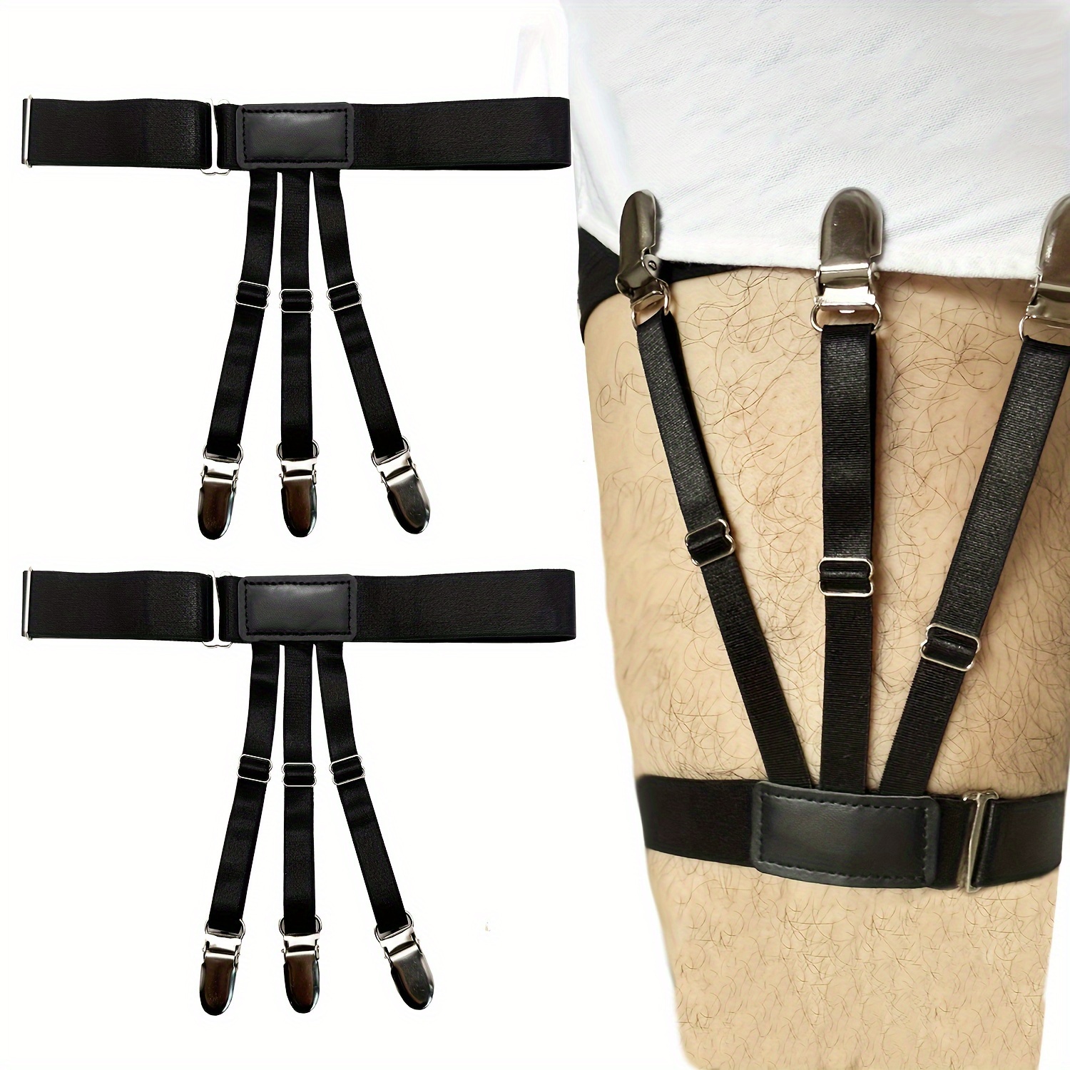 mens shirt stays upgrade adjustable elastic garter military - Temu