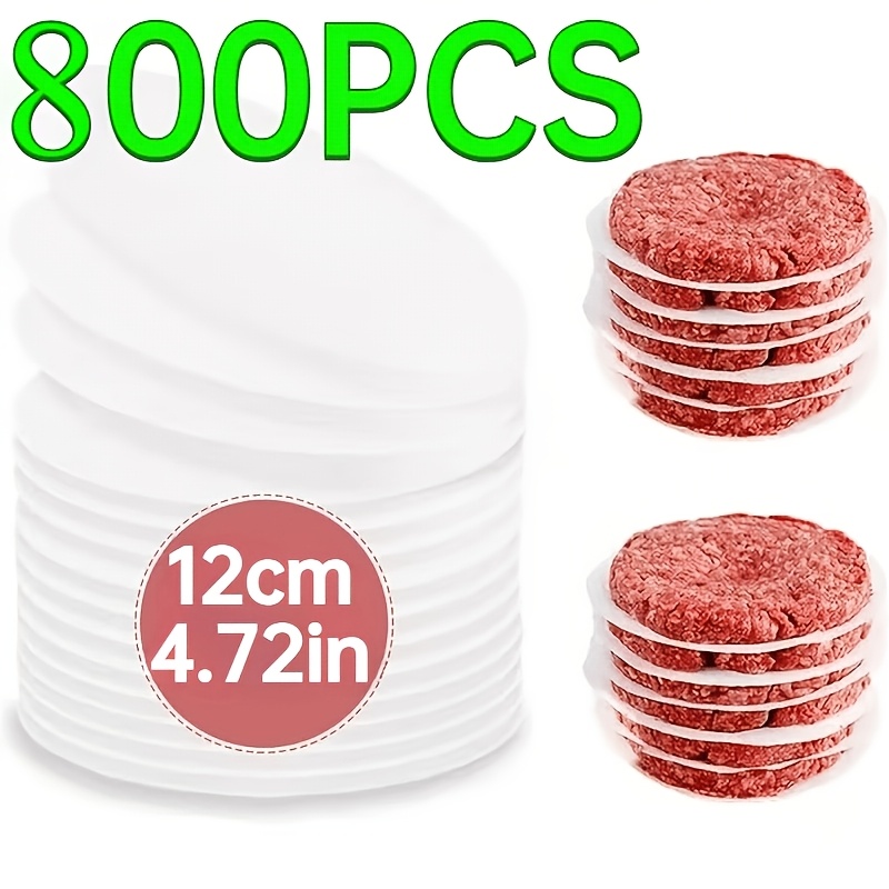 800pcs Round Burger Wraps, 4.72-inch Pre-cut Size, And Versatile, Ideal For Separating Patties, For Oven Use, Individually Wrapped