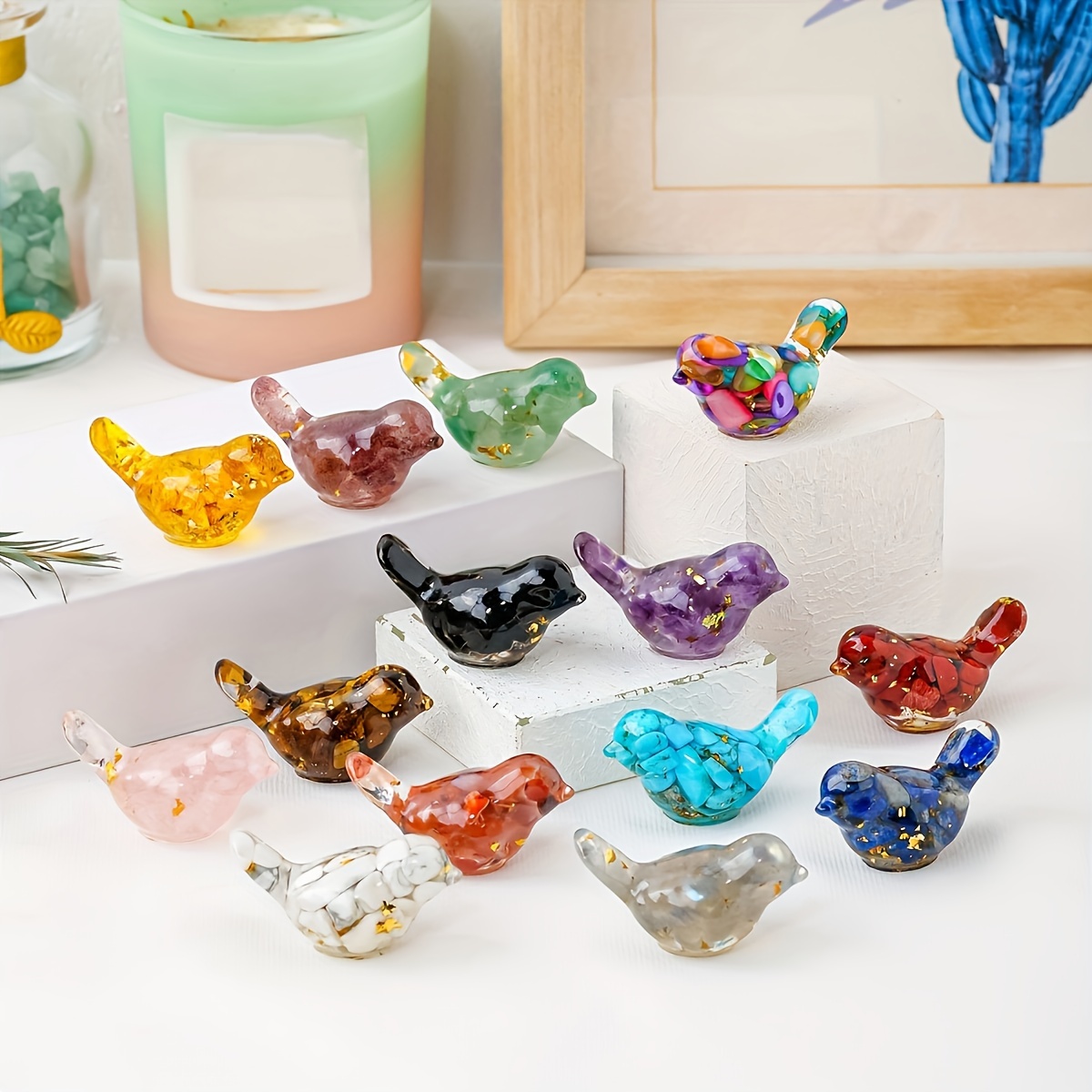 

Apengshi Handcrafted Bird Crystal Gravel - Decor, Perfect Gift Idea