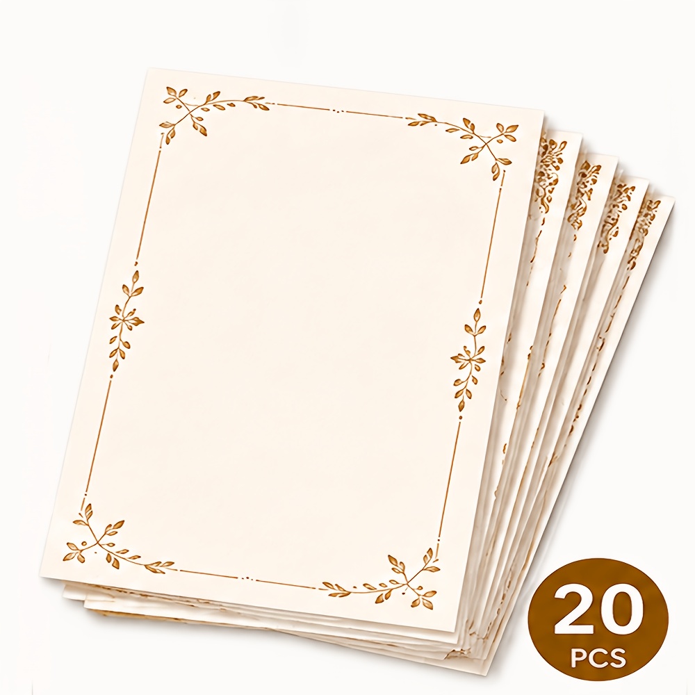 TEMU 20 Sheets Vintage Stationery Paper With Elegant , Decorative For Letters, Invitations, Thank You Notes, Certificates, And Special Occasions - 2