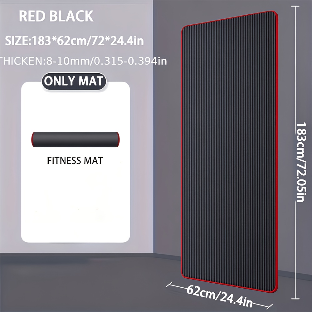 TEMU Lingpeng Non-slip Yoga Mat - Thick, Durable Nbr Rubber For Pilates & Fitness, Portable & Easy To Clean