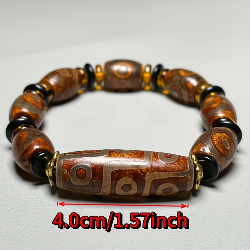 Retro Nine-Eyed Agate Bead Bracelet, Unisex Ethnic Style