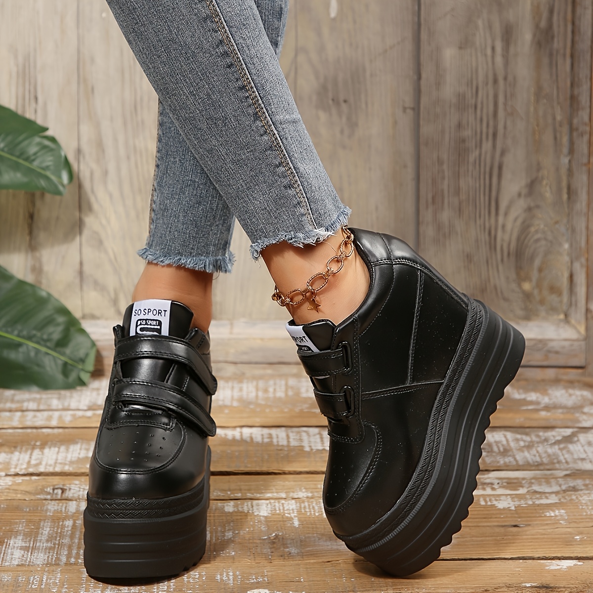 TEMU Women's Fashion Casual Height-increasing Sneakers, Solid Color Elegant And Versatile Women's Shoes, Women Shoes