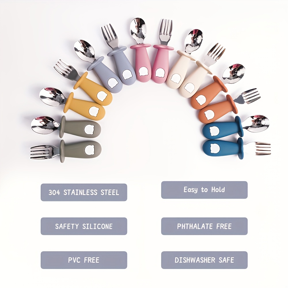 Customized Baby Toddler Silicone & Stainless Steel Tableware Set