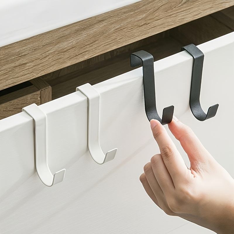 

2pcs Stainless Steel Over-the-door Hooks - Storage Rack For Kitchen, Bathroom & More - Ideal For Towels, Keys, Christmas Wreaths