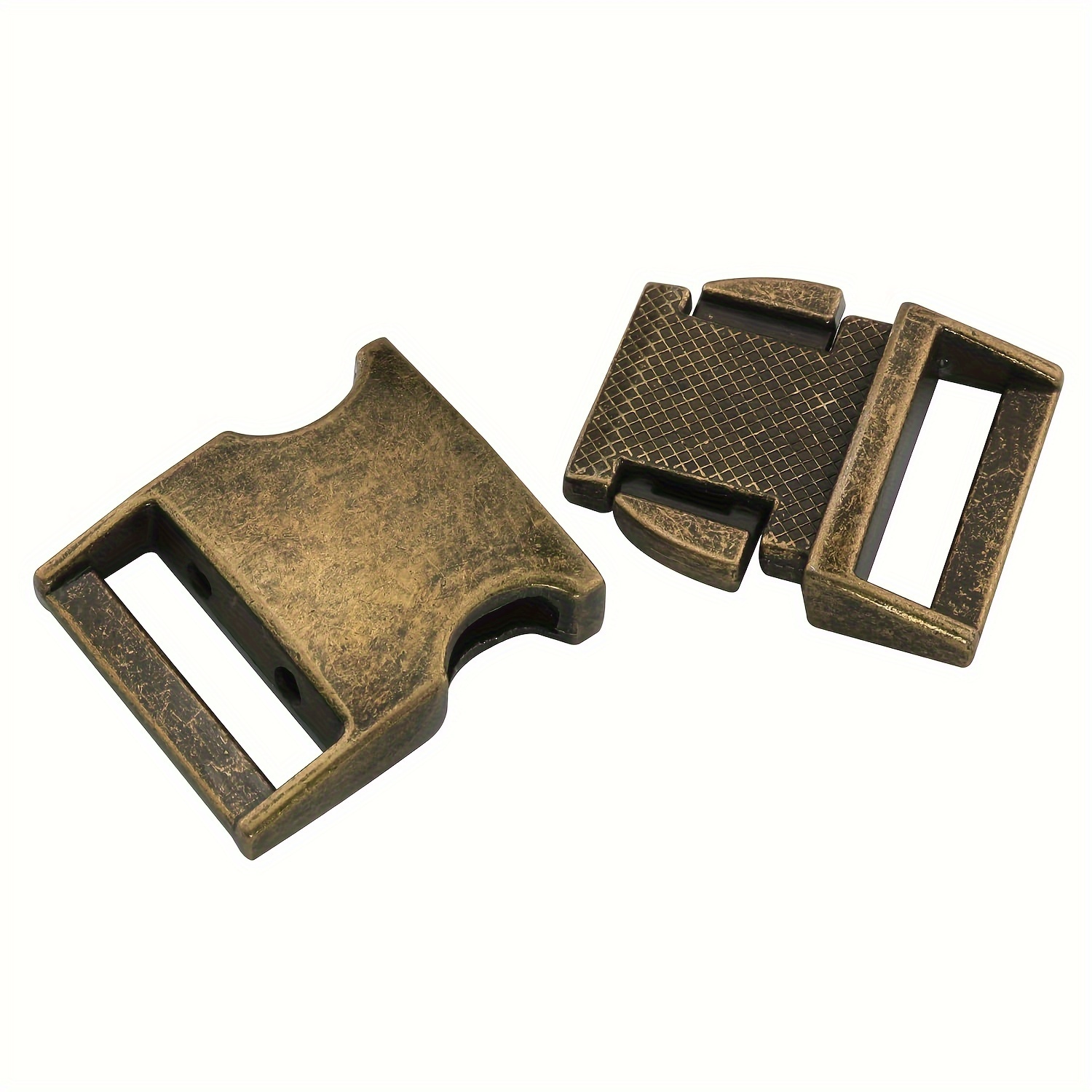 TEMU Set Of 2 Vintage Copper Metal Release Buckles, 1 Inch In Size, Designed For Flat Belts. Buckles Are Suitable For Adjusting Shoulder Straps,
