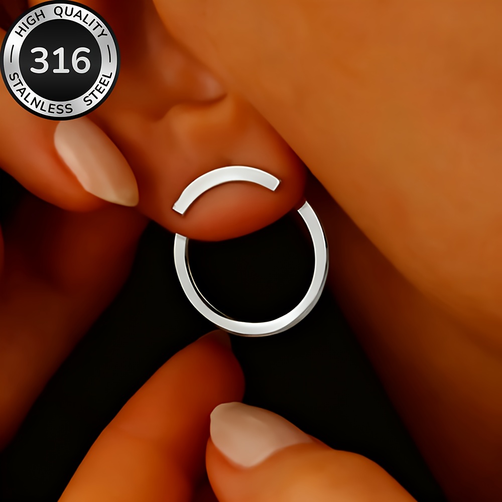TEMU Pendientes de aro dorados hipoalergénicos de acero inoxidable de calidad, anti-decoloración, fáciles y elegantes, pendientes y joyería de moda