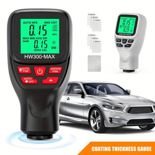 hw300 max car coating thickness gauge 0 2000um car paint film thickness tester paint dft measuring meter digital backlight