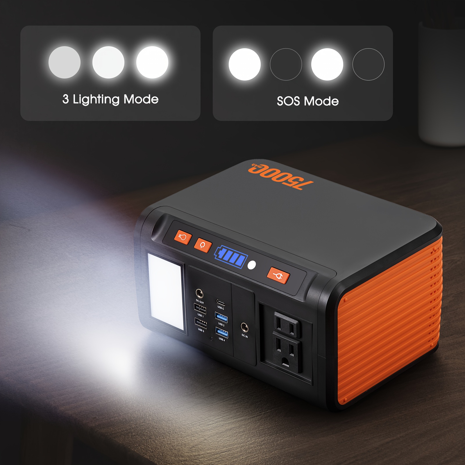 272 222 111 88wh portable power station with 40w solar panel compatible 72000mah lithium battery 2x 110v ac outlets usb   display led light over voltage over current over heat over temp over vibration protection lithium battery power bank for camping emergency backup rv outdoor home solar powered generator with usb c fast charging compact portable design portable power station with solar panel solar battery solar generator with panels included Product details 0