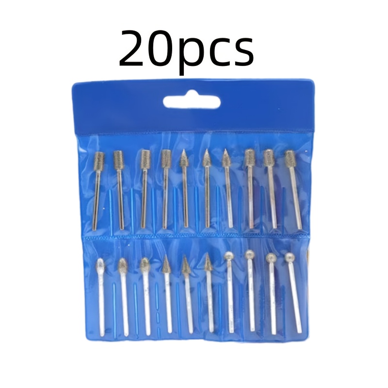 E-shop 40-teiliges Diamant-Schleifbohrer-Set, Rotationswerkzeug-Zubehör für Steinbearbeitung, 120-Mesh-Diamantsand, mit 1/8-Zoll-Halter, geeignet für