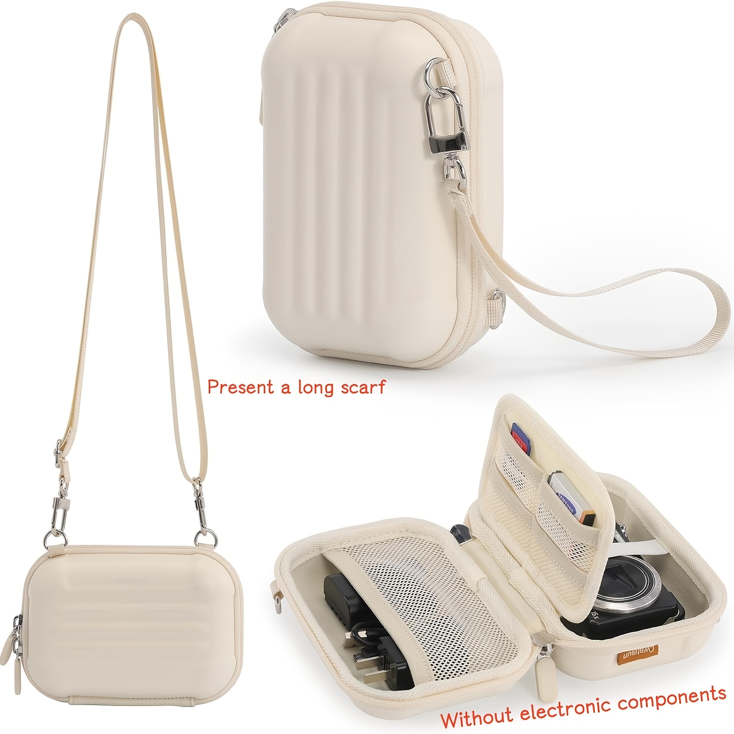 Image of Cwatcun Portable Digital Camera Hard Case Bag, Hard Shell Lightweight Cover Compatible With , G7x3 G7x2, For The Pixpro, Dscw800 And Dscw830 Product Series
