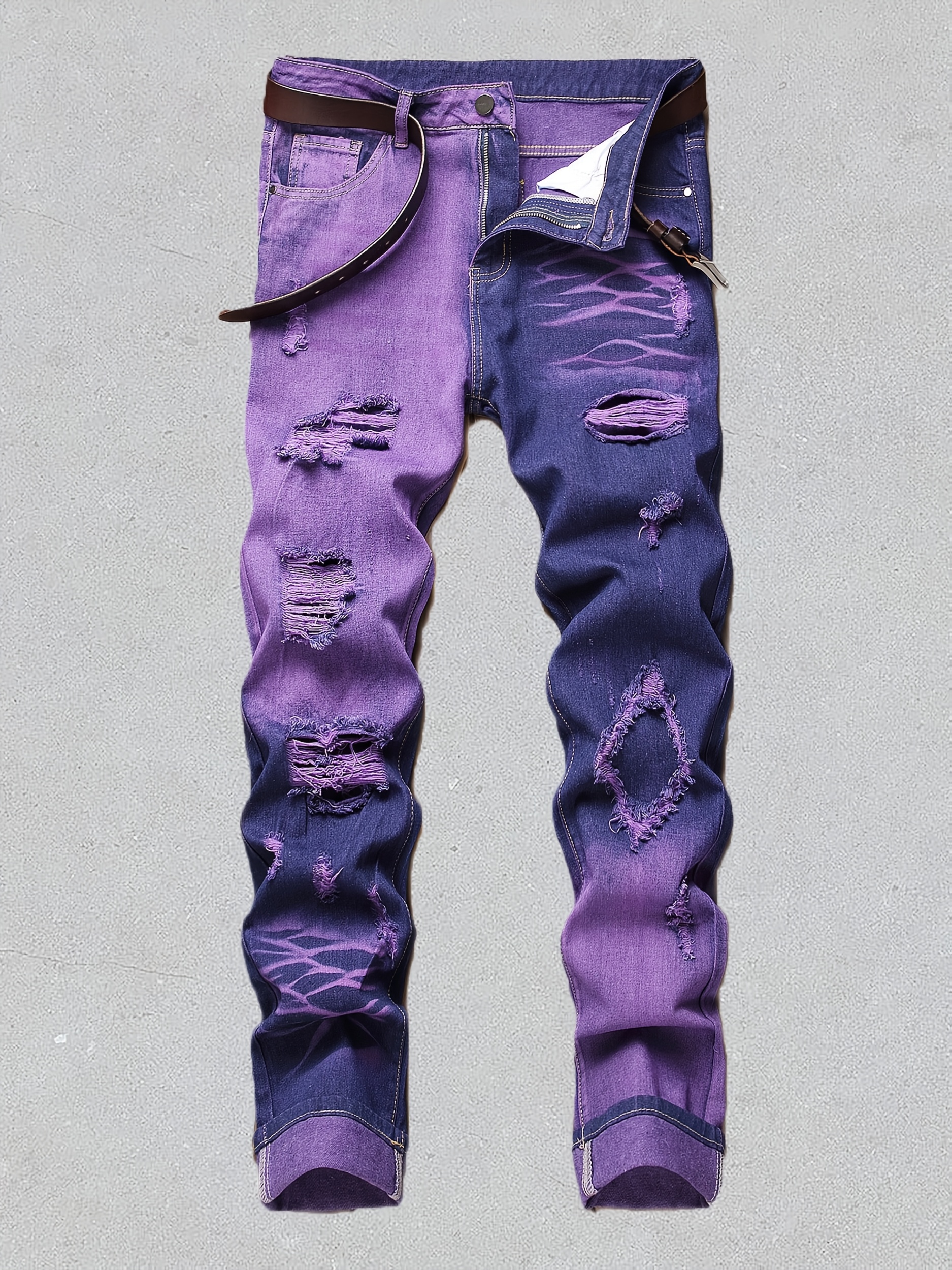 purple jeans men sold on Temu United States
