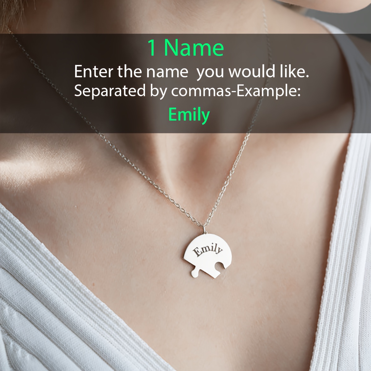 Custom Heart-Shaped Puzzle Necklace — Personalized Friendship Gift