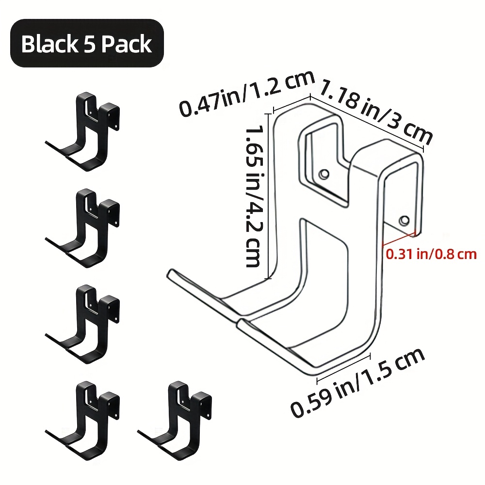 TEMU 5 Pack Non Perforated Hooks For Household Use, Strong Load-bearing Capacity, Aluminum Hooks For Bathroom Storage Rack, Hooks For Hanging Razors,