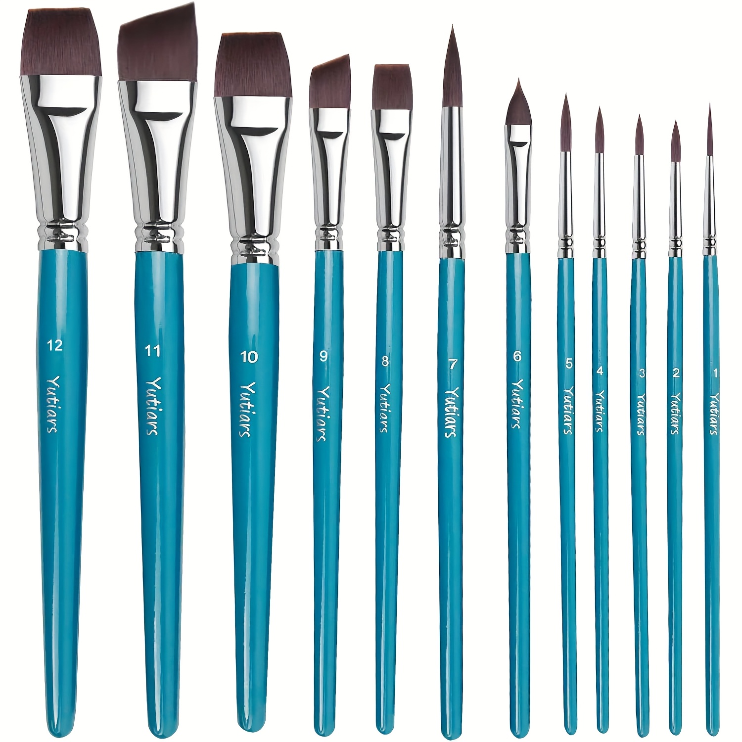 Image of Face Paint Brushes, 12pcs Artist Acrylic Paint Brush Set For Face Painting, Ideal For Chrismas Halloween Cosplay Party Stage Makeup