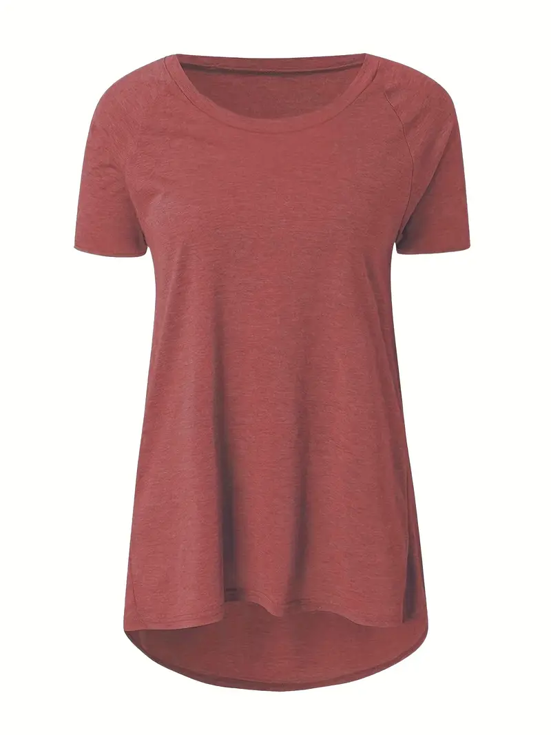 solid longline t shirt crew neck short sleeve t shirt casual womens clothing Product details 20