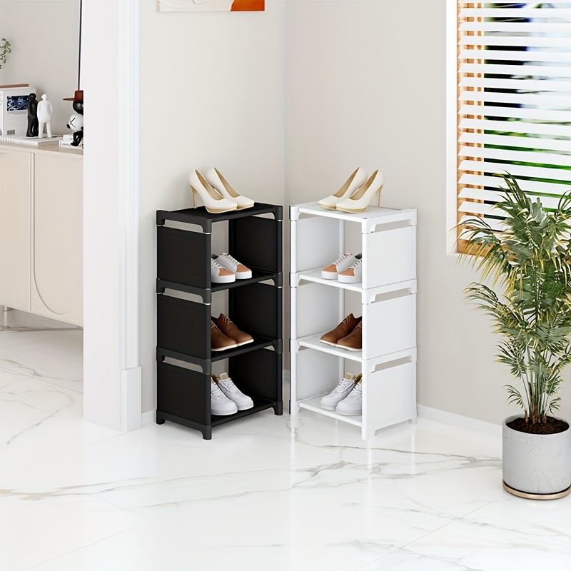 adjustable 4 6 8 tier metal shoe rack tool free portable entryway organizer suitable for dorms and homes multi layer sneaker and shoe storage solution minimalist white   durable footwear organizer