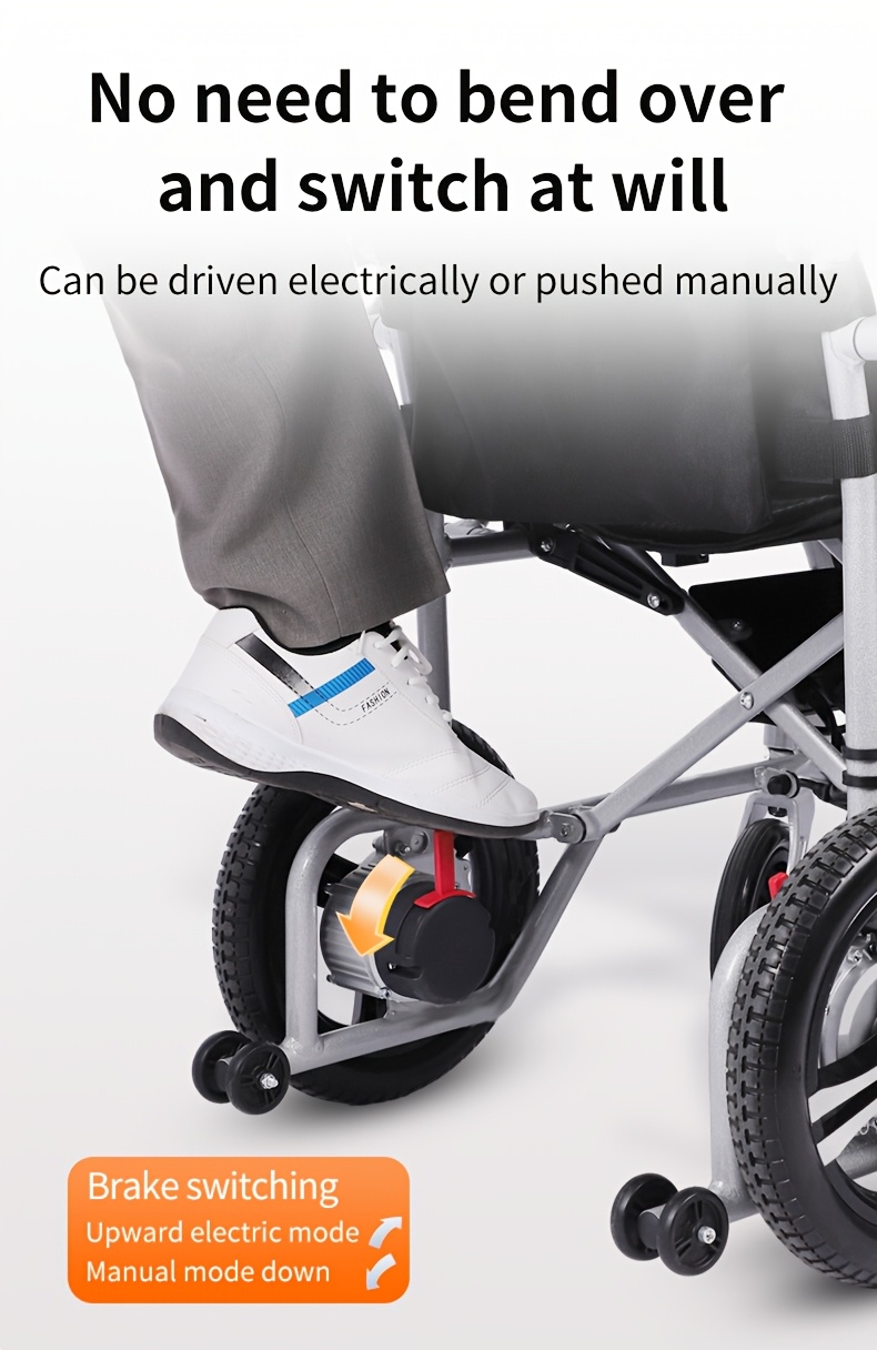 adult electric wheelchair with intelligent control electromagnetic braking system small turning   small folding   is suitable for the travel of the elderly and the disabled and can bear a weight of 300   Product details 8