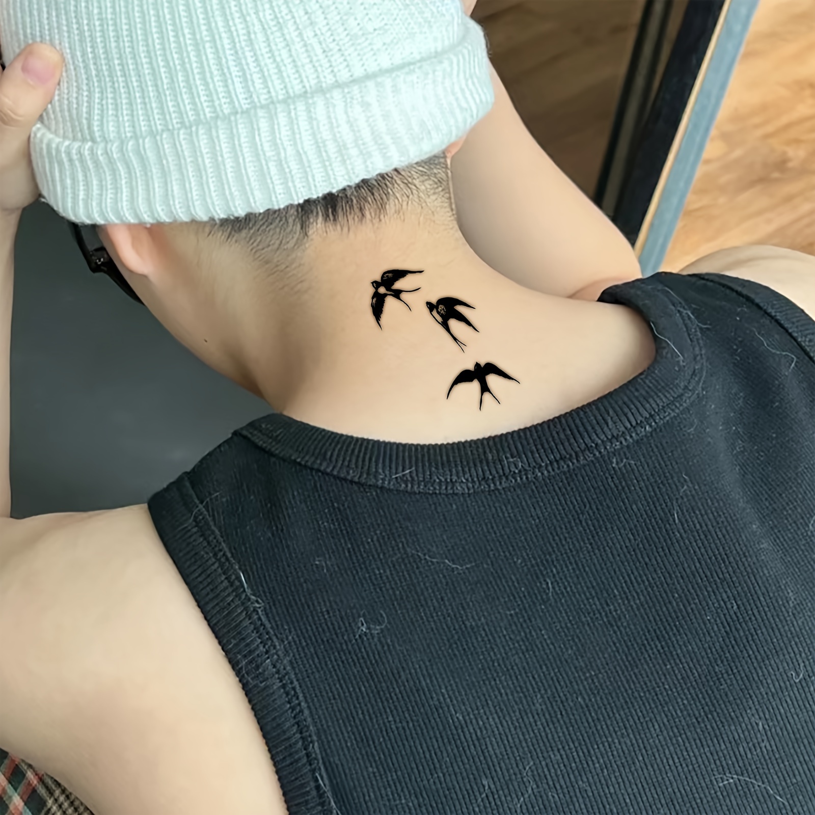 10 Stück Temporäre Tattoos Swallow Bird Design – Wasserfest, Abziehbar, Für Body Art & Partys